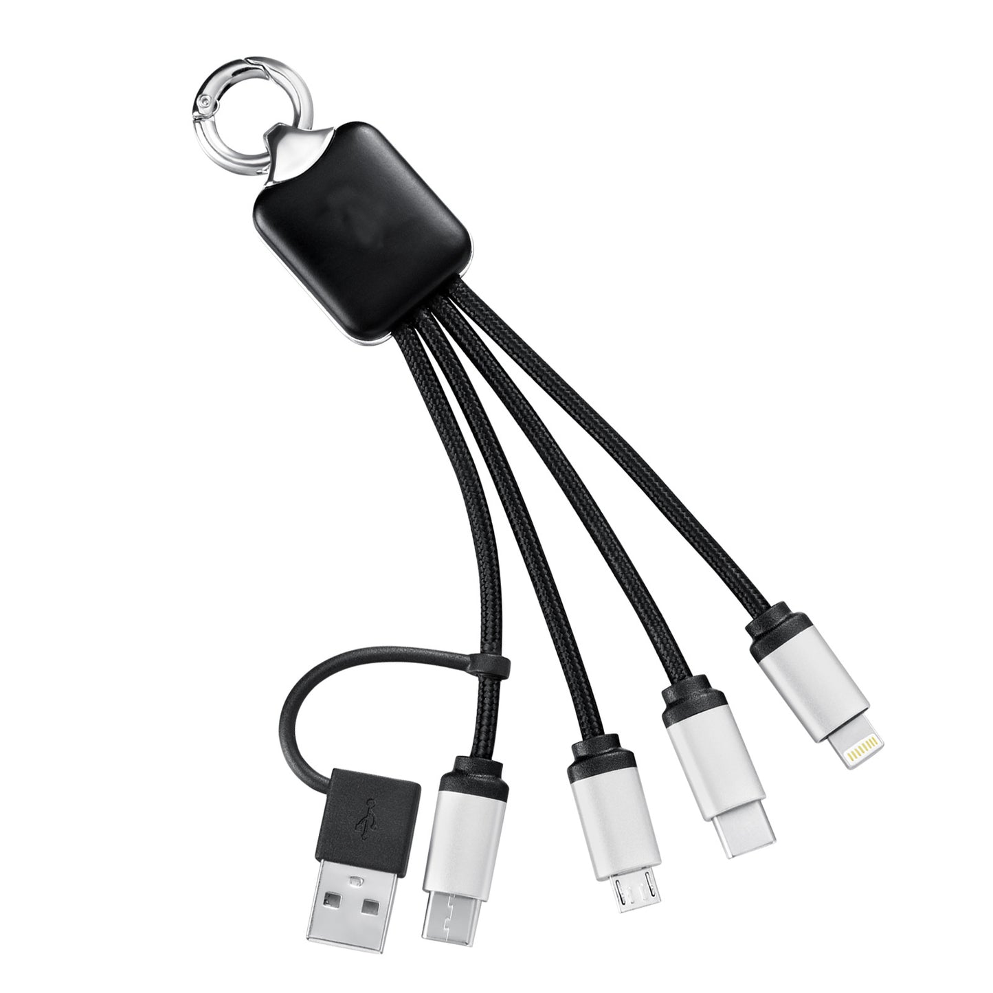 5 In 1 Light-up Braided Cable With Keychain