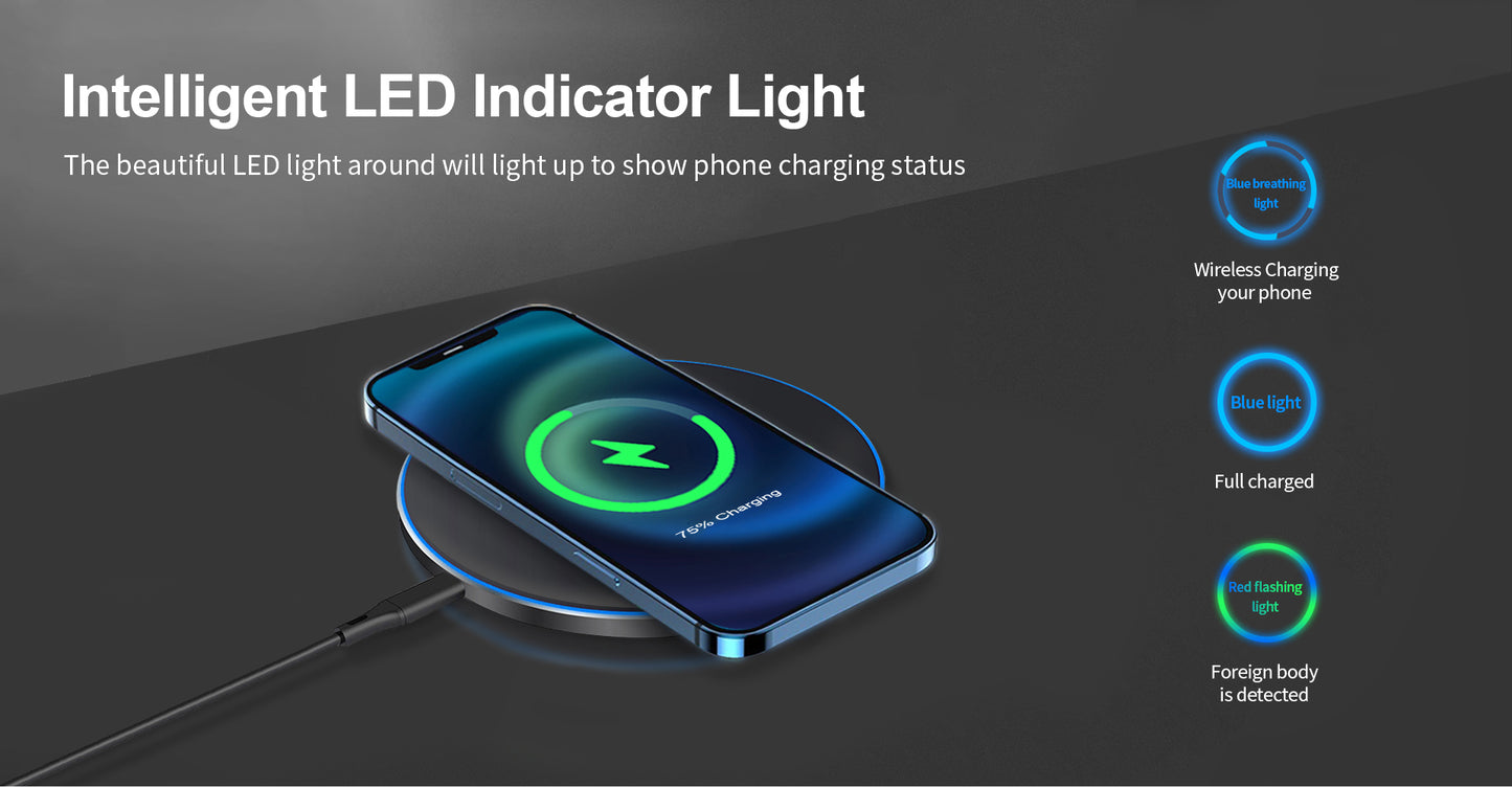 15W Wireless Charger W/T Light Up Logo