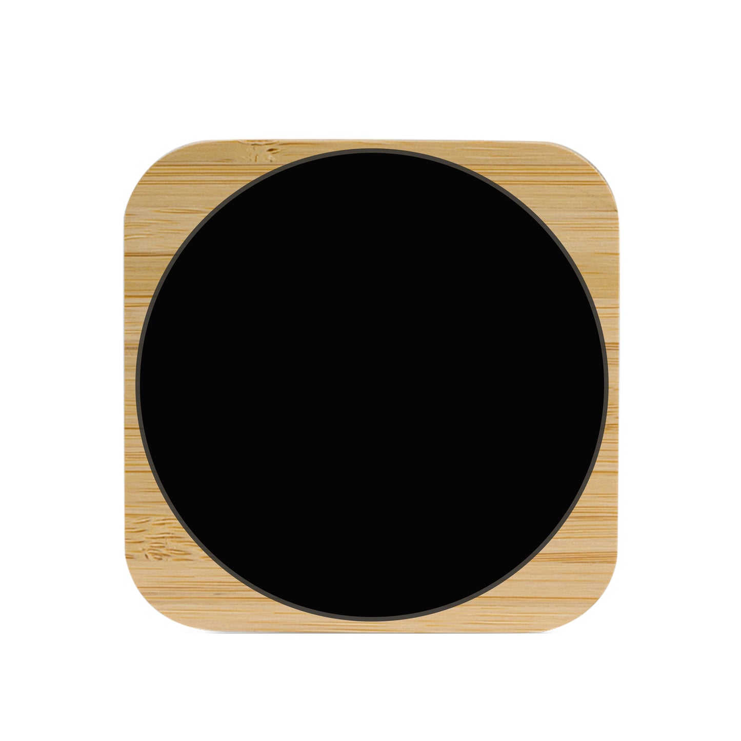 Squre Colorful Light Up Logo Bamboo 15W Wireless Charger