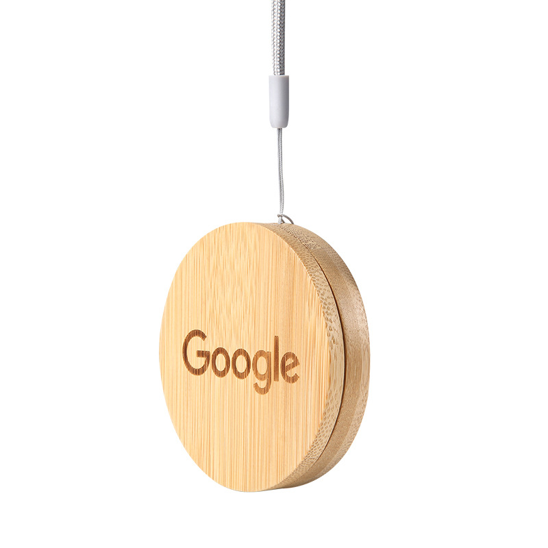 Round Bamboo Multi-Function Data Cable Storage Box