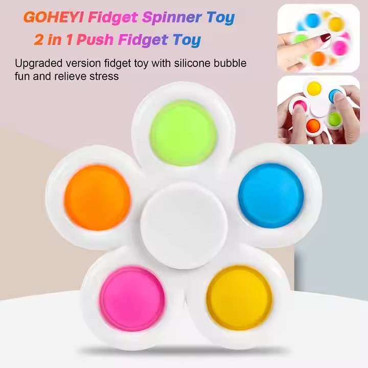 5 Fingers Toys Push Bubble Fidget Spinner