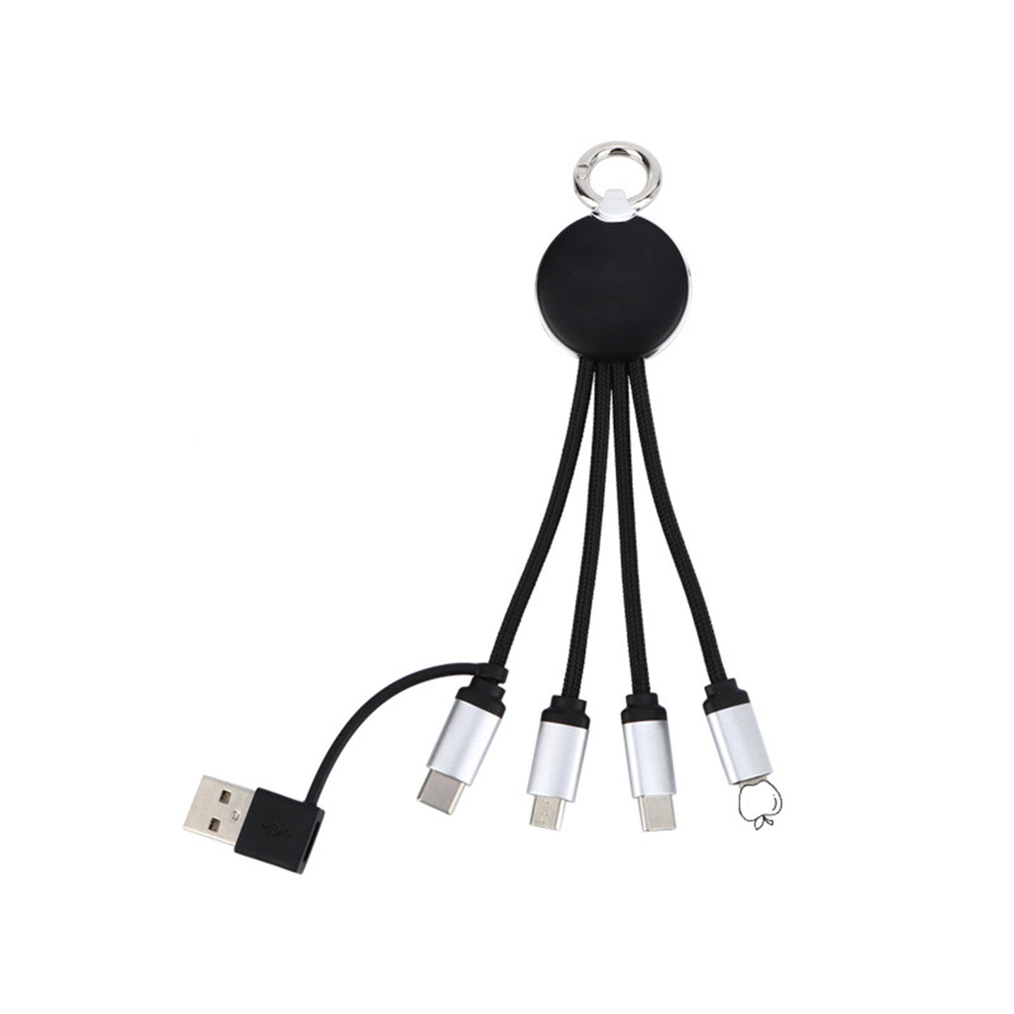5 In 1 Light Up Charging Cable With Keychain