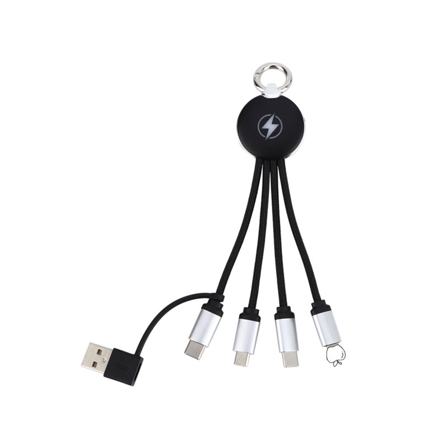 5 In 1 Light Up Charging Cable With Keychain