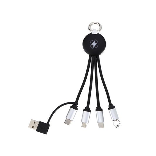5 In 1 Light Up Charging Cable With Keychain
