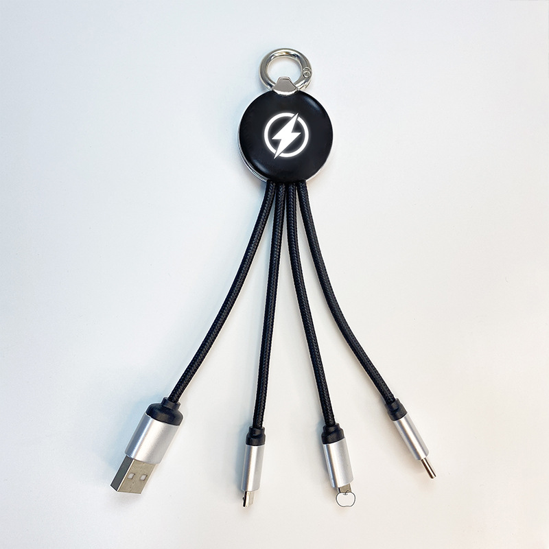 3 In 1 Charging Cable With Led Light Up Logo