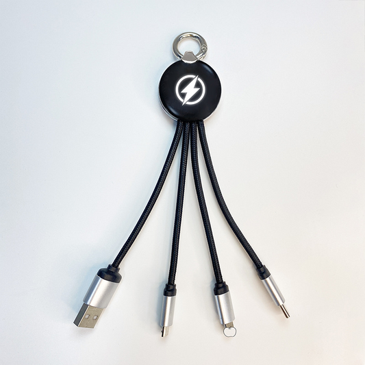 3 In 1 Charging Cable With Led Light Up Logo