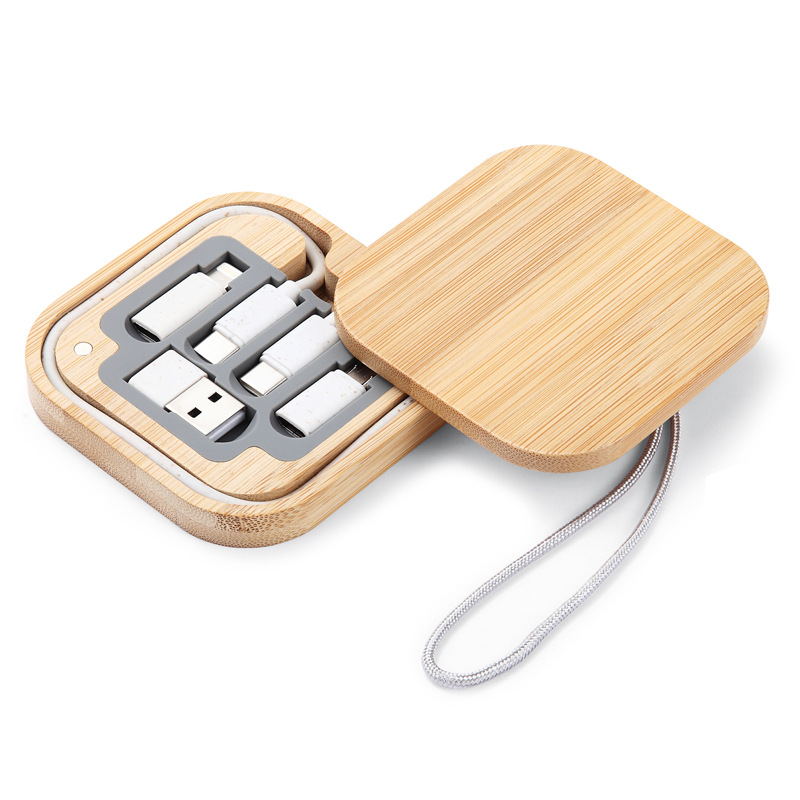 Square Bamboo Multi-Function Cable Set