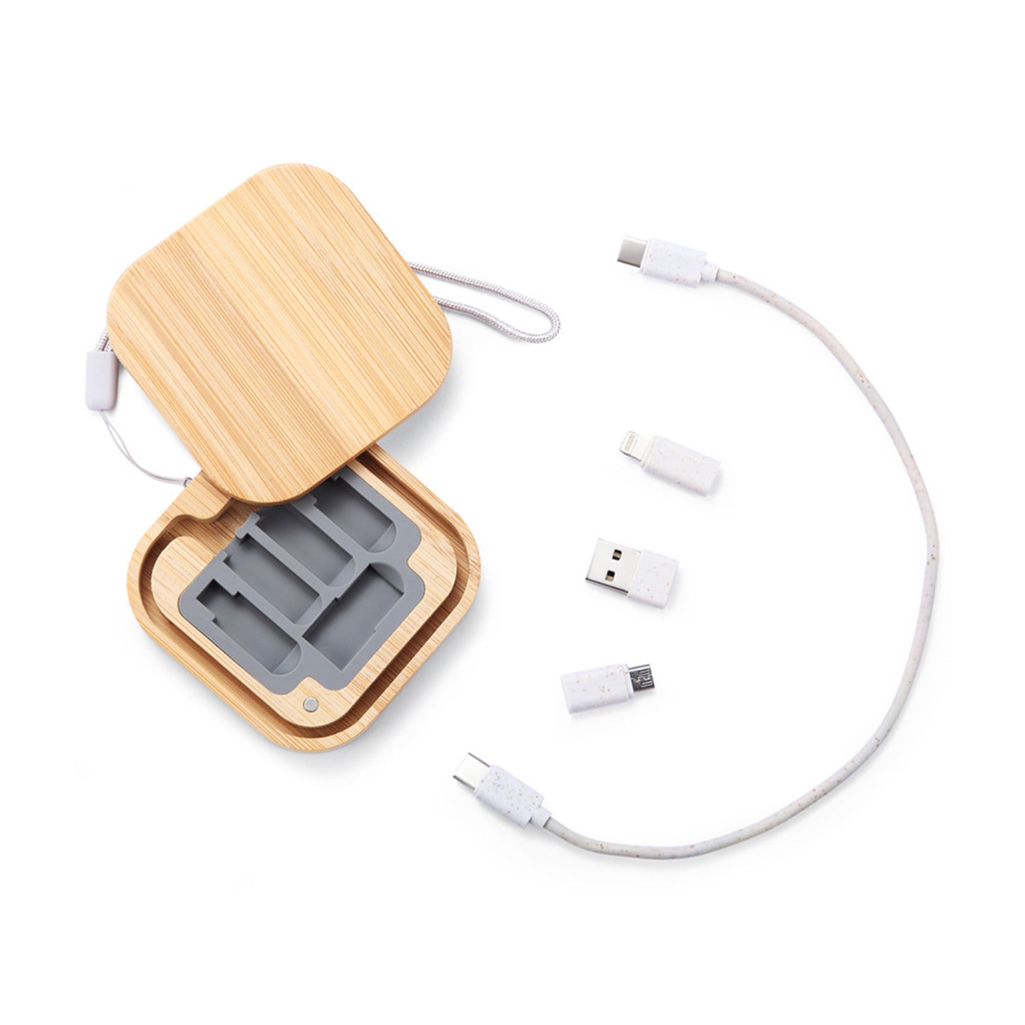 Square Bamboo Multi-Function Cable Set