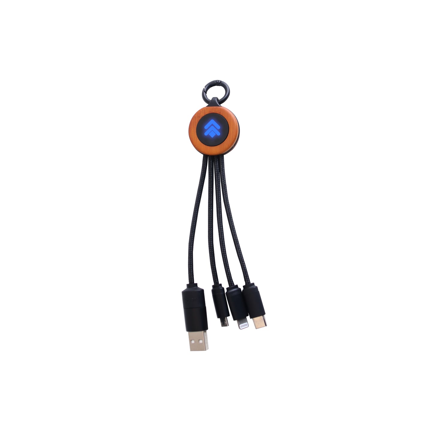 Round 5-in-1 Charging Cable With Light-up Logo