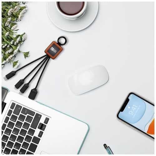 Rectangular 5-in-1 Charging Cable With Light-up Logo