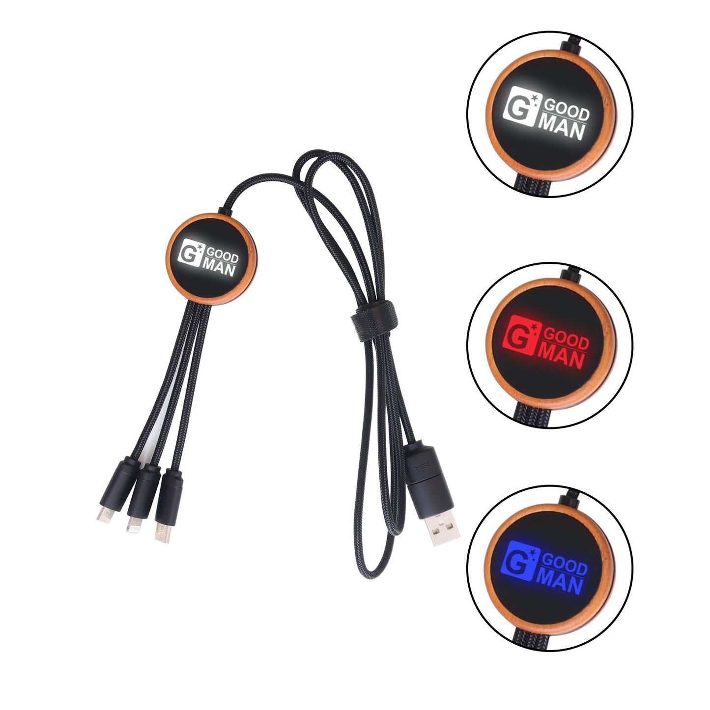 40" Multi Charging Cable With Light-up Logo