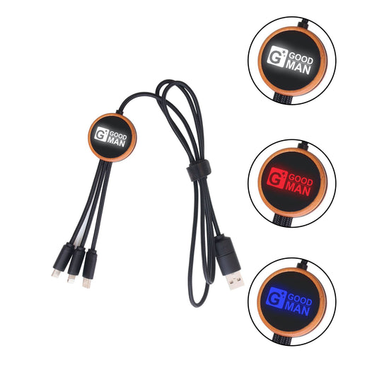 40" Multi Charging Cable With Light-up Logo