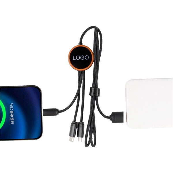 40" Multi Charging Cable With Light-up Logo