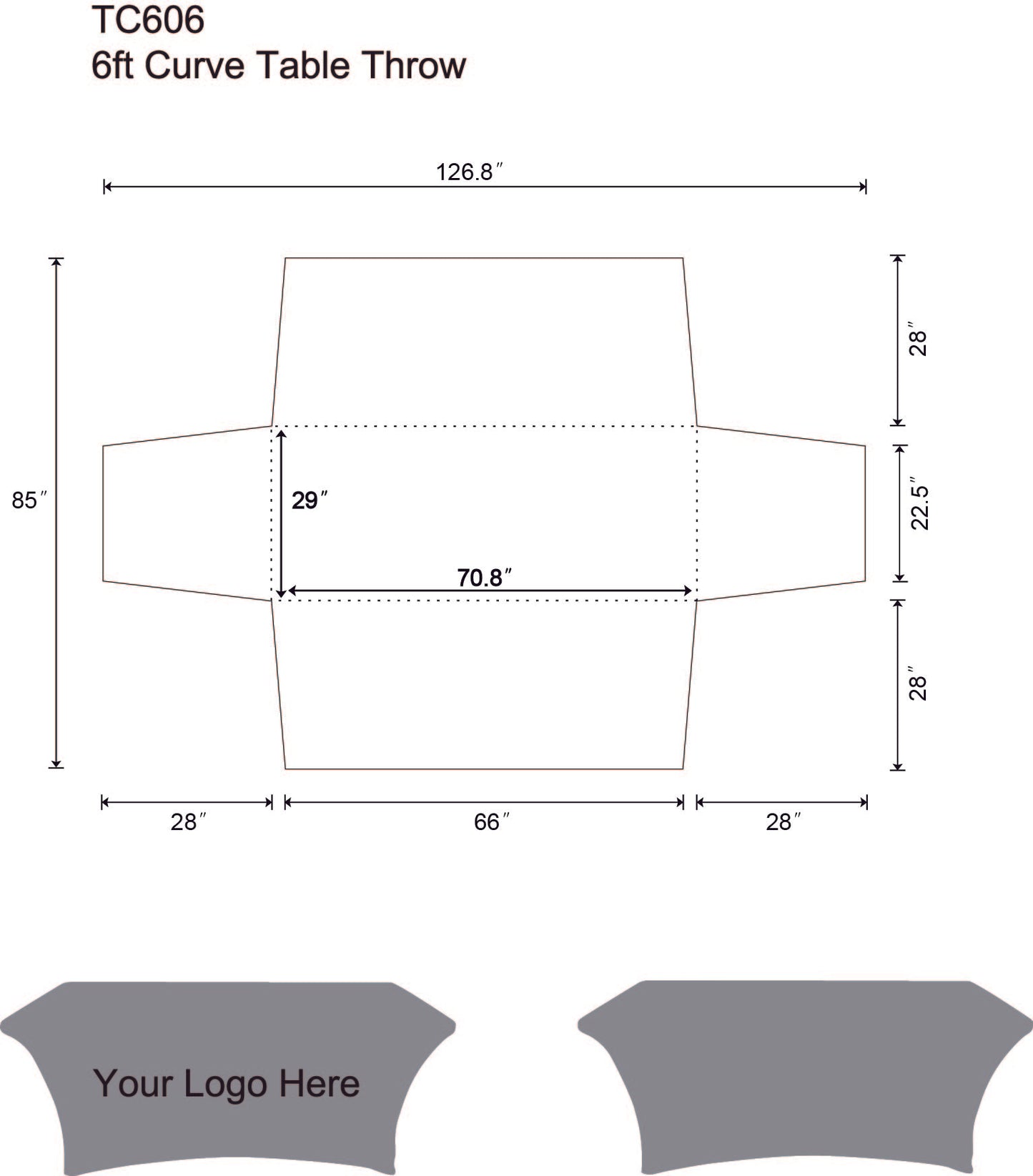 6ft UltraFit Curve Table Throw