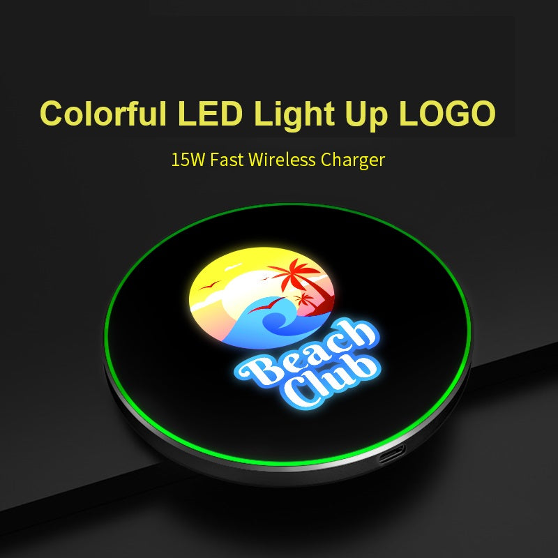 15W Wireless Charger W/T Colorful Lighting Logo