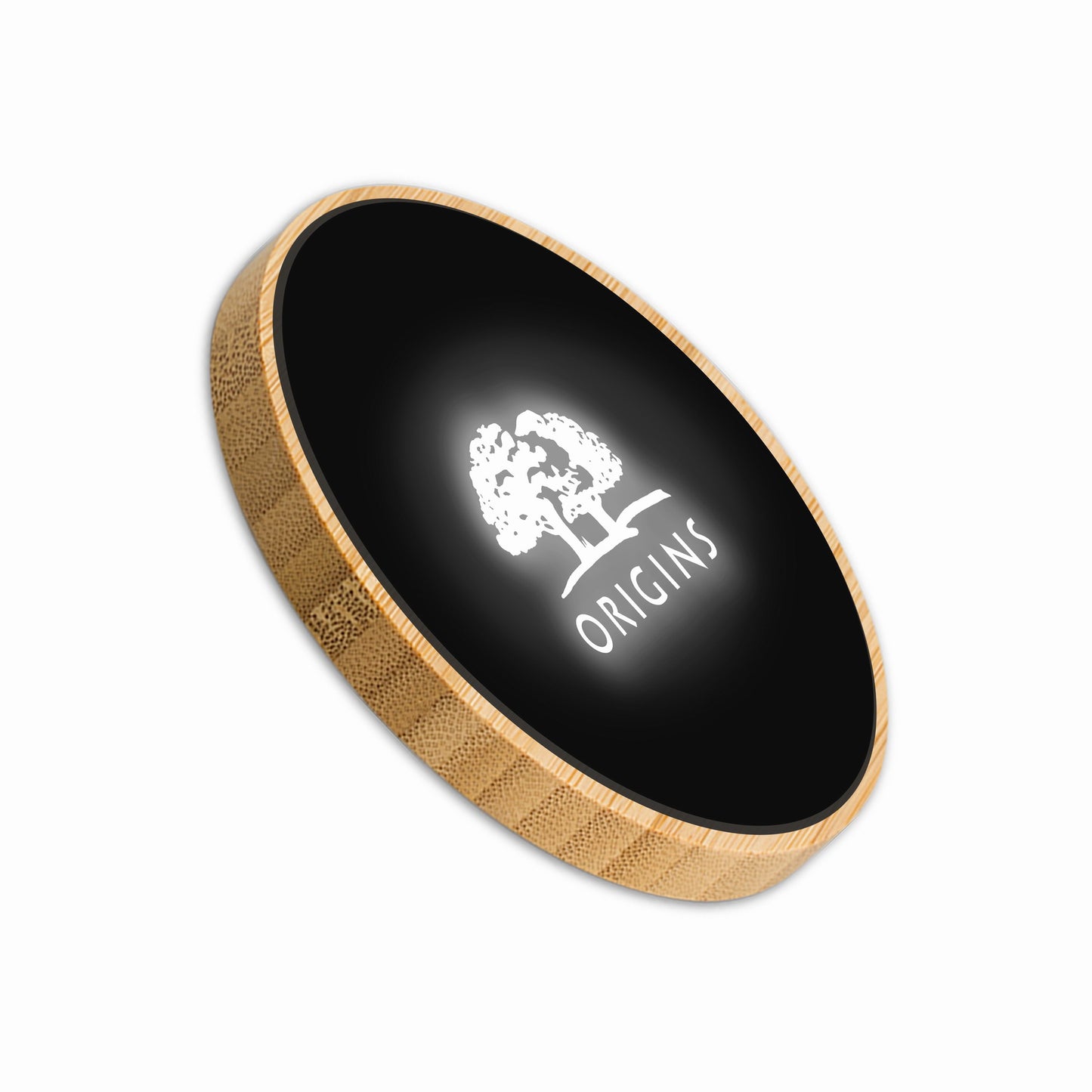 Round Bamboo 15W Wireless Charger with Light Up Logo