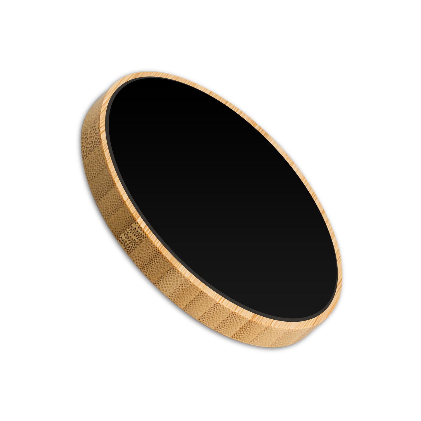 Round Colorful Light Up Logo Bamboo 15W  Wireless Charger