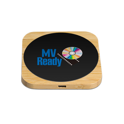 Squre Colorful Light Up Logo Bamboo 15W  Wireless Charger