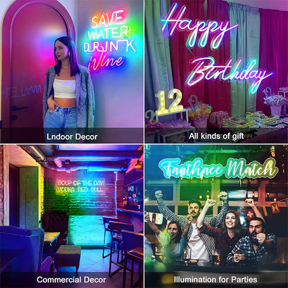 Custom Neon Sign LED Light (12" W x 12" H)