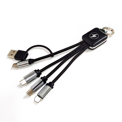5 In 1 Light-up Braided Cable With Keychain