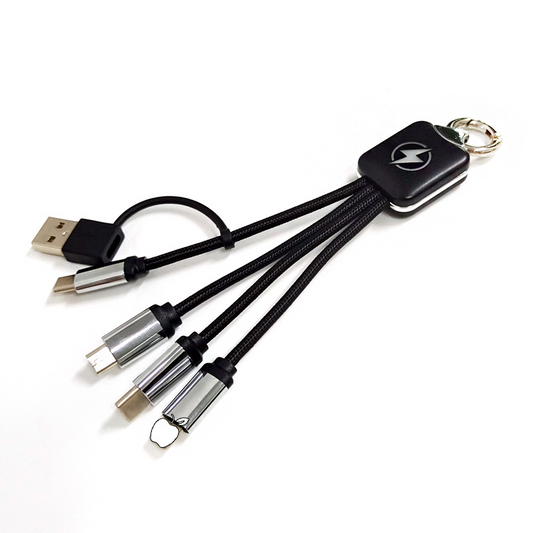 5 In 1 Light-up Braided Cable With Keychain
