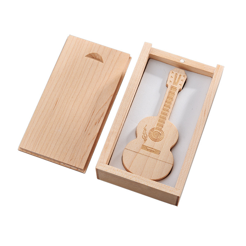 Guita USB Flash Drive With Wood Box