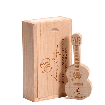 Guita USB Flash Drive With Wood Box