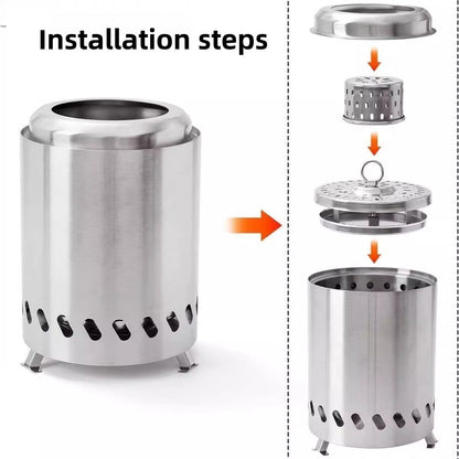 Portable Mini Wood Stove Grill