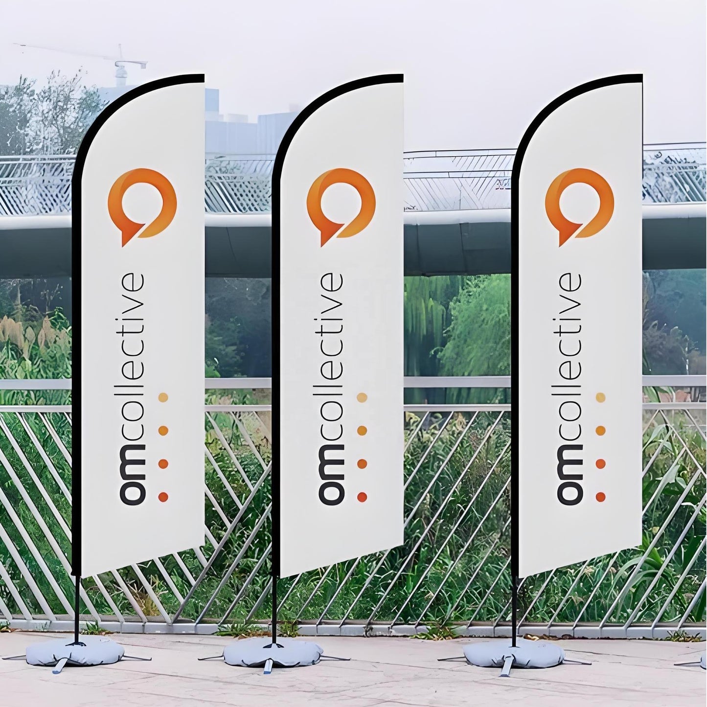 9' Sail Flag Sign Kit (Single-Sided with Cross Base)