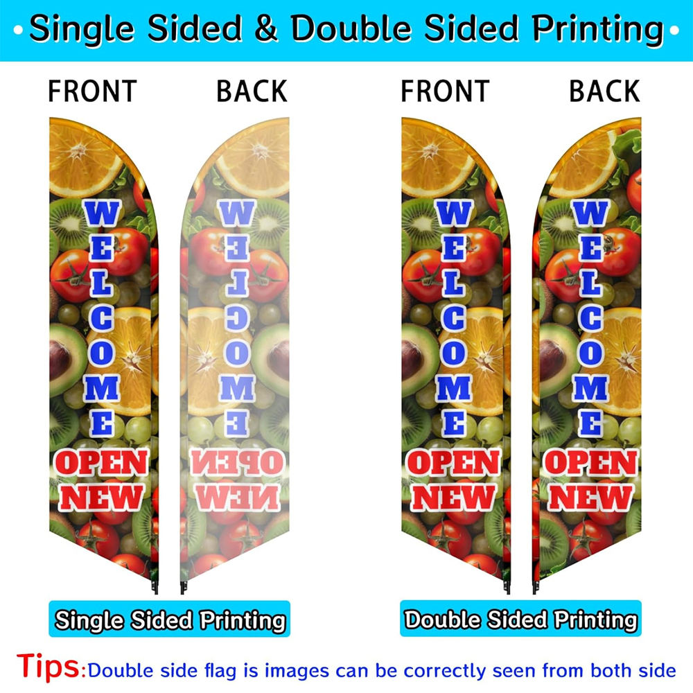 7' Sail Flag Sign Kit (Single-Sided with Cross Base)