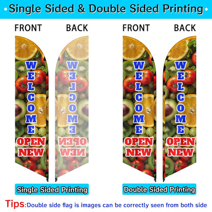 7' Sail Flag Sign Kit (Single-Sided with Cross Base)