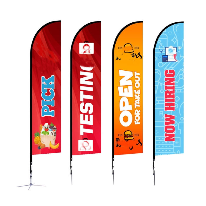 9' Sail Flag Sign Kit (Single-Sided with Cross Base)