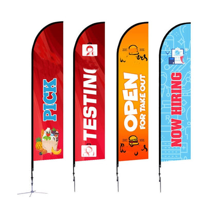 9' Sail Flag Sign Kit (Single-Sided with Cross Base)
