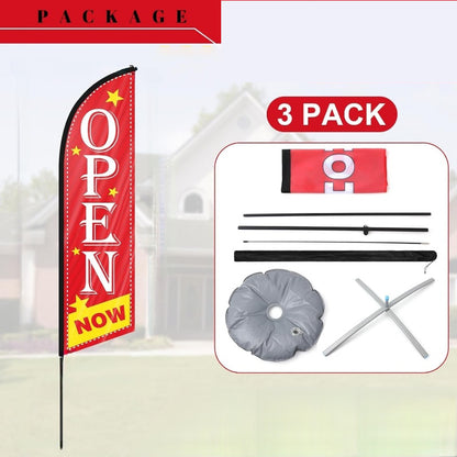 9' Sail Flag Sign Kit (Single-Sided with Cross Base)