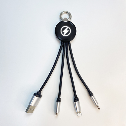 3 In 1 Charging Cable With Led Light Up Logo
