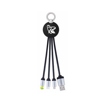 3 In 1 Charging Cable With Led Light Up Logo