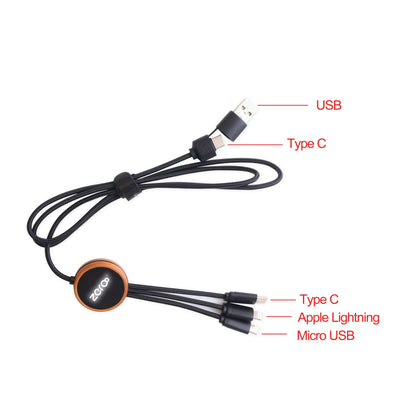 40" Multi Charging Cable With Light-up Logo