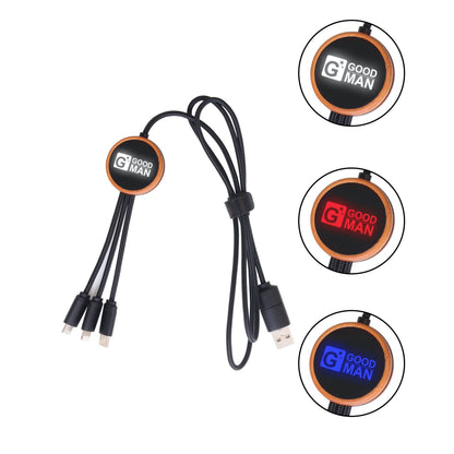 40" Multi Charging Cable With Light-up Logo