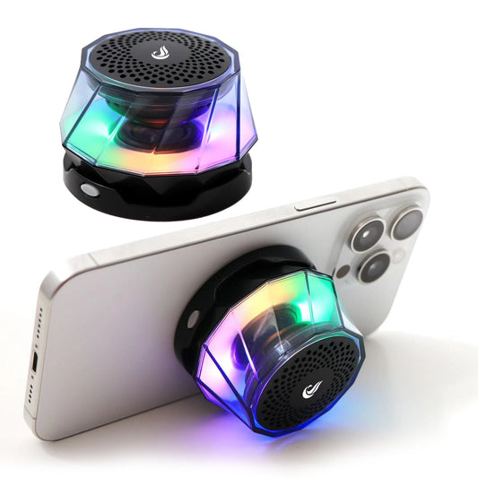 Portable Magnetic Wireless Speaker with LED light & Phone Holder
