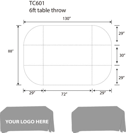 6ft Standard 4-Sided Table Throw