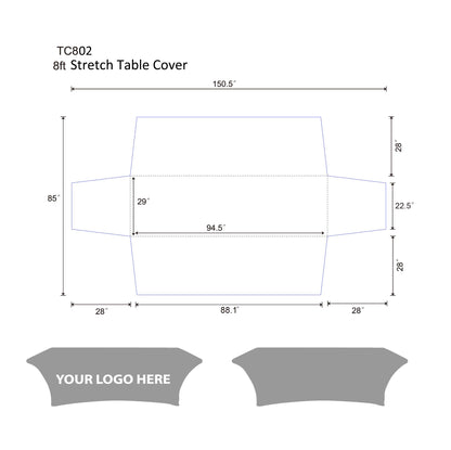 4-Sided 8ft Stretch Table Cover